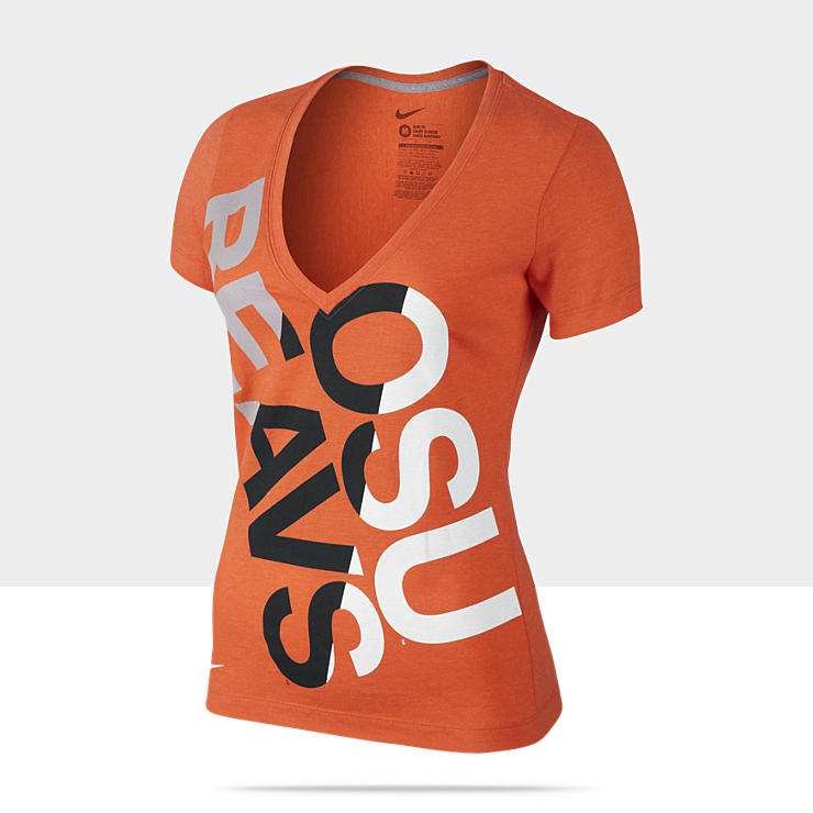 Nike Deep V Blended (Oregon State) Womens T Shirt 5962OE_803_A