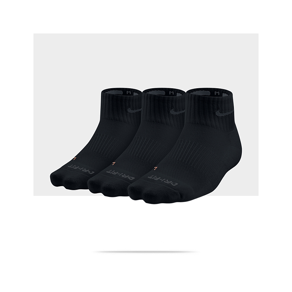  Nike Dri FIT Half Cushion Quarter Socks (Medium/3 Pair)
