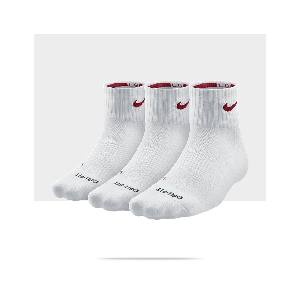  Nike Dri FIT Half Cushion Quarter Socks (Large/3 Pair)
