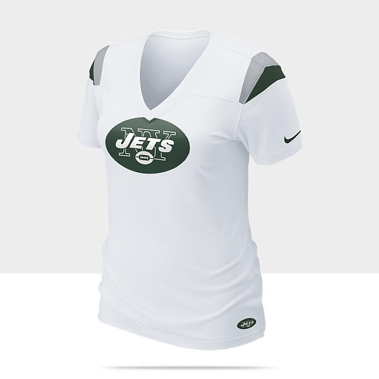 Nike Fashion V Neck NFL Jets Womens T Shirt 469942_100_A