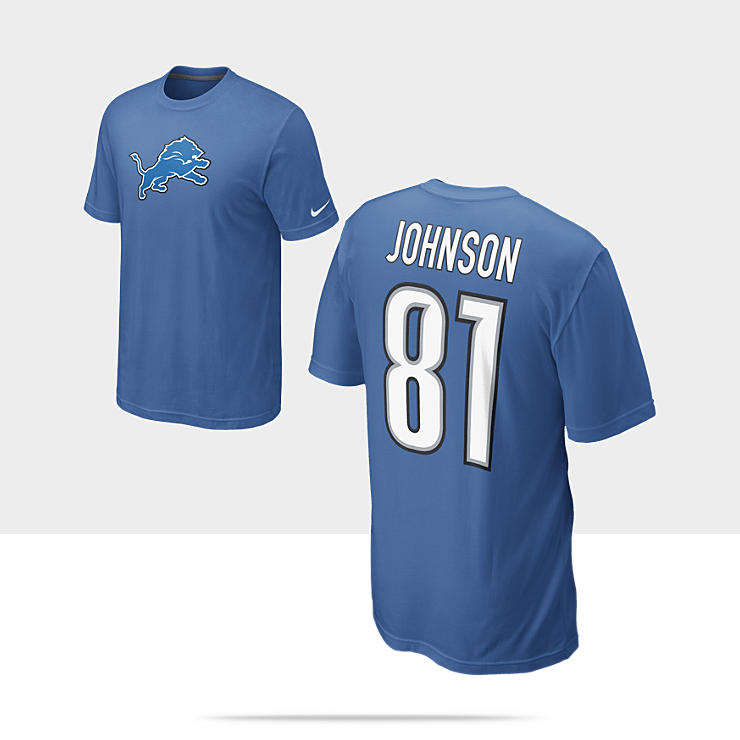 nike name and number nfl lions calvin johnson men s t shirt $ 32 00