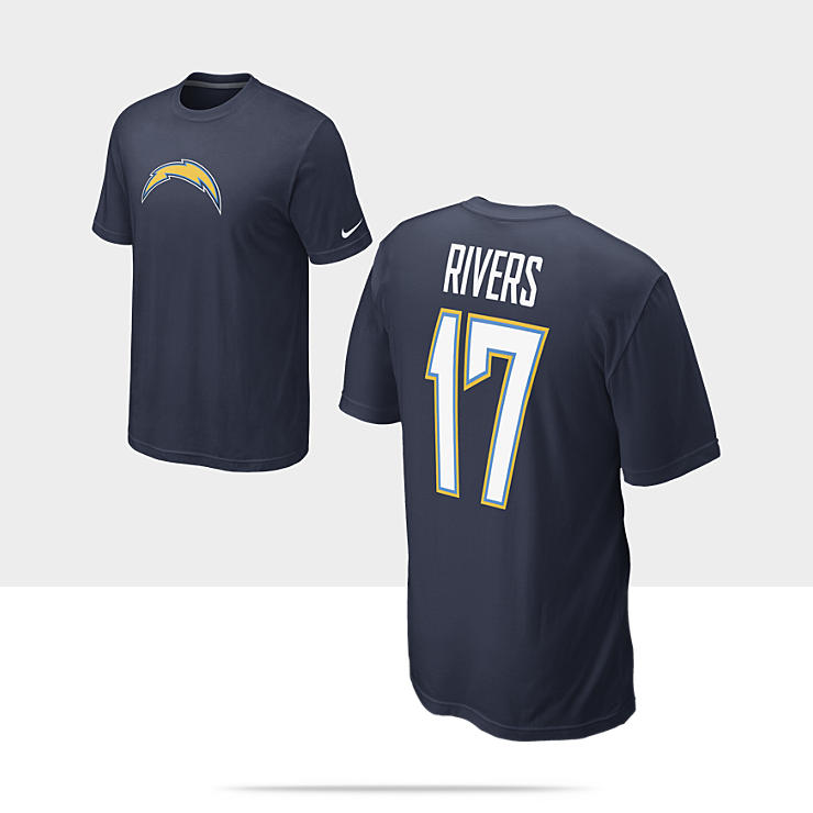   and Number NFL Chargers   Philip Rivers Mens T Shirt 510360_422_A