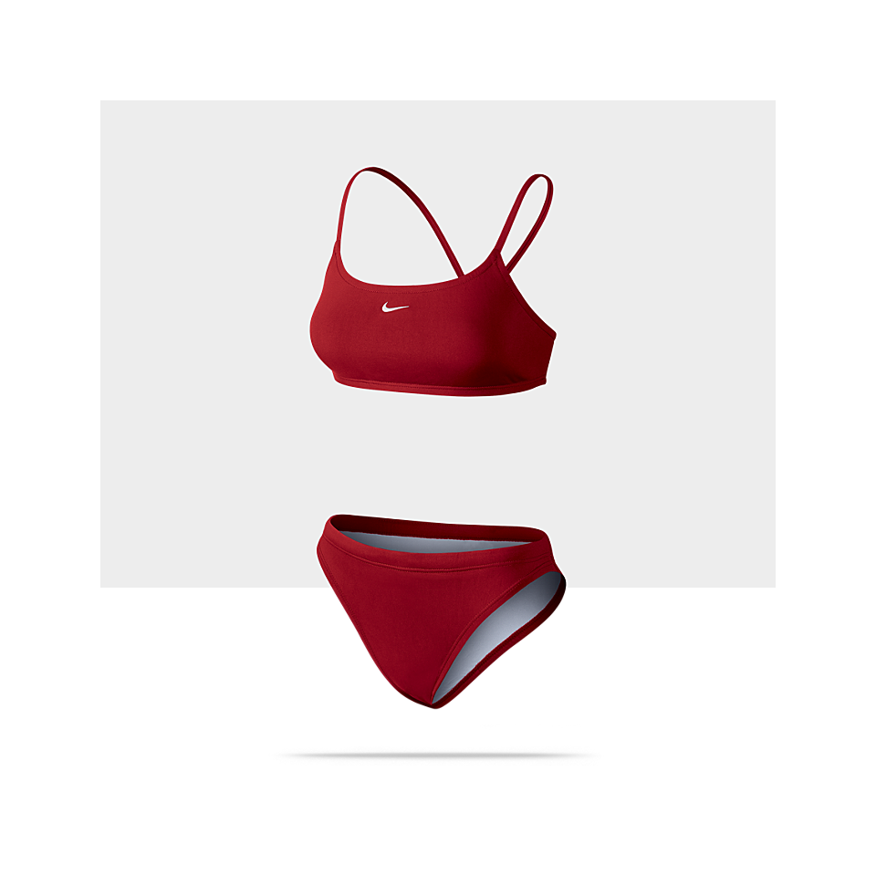 Nike Poly Core Solid Womens Two Piece Swimsuit.