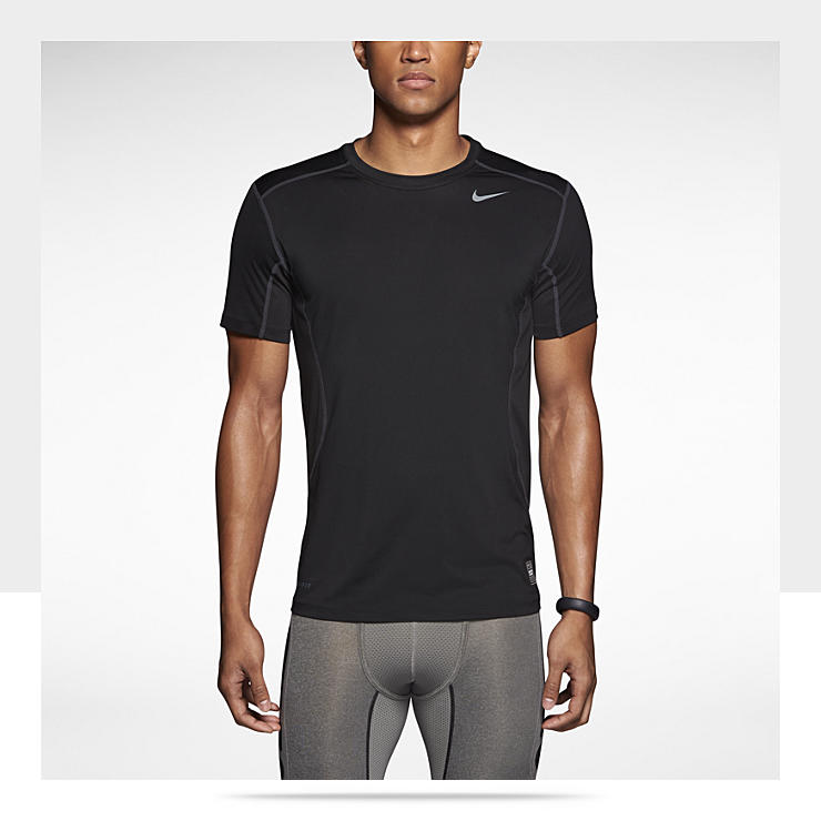 Nike Pro Combat Fitted 20 Short Sleeve Crew Mens Shirt 449787_012_A 