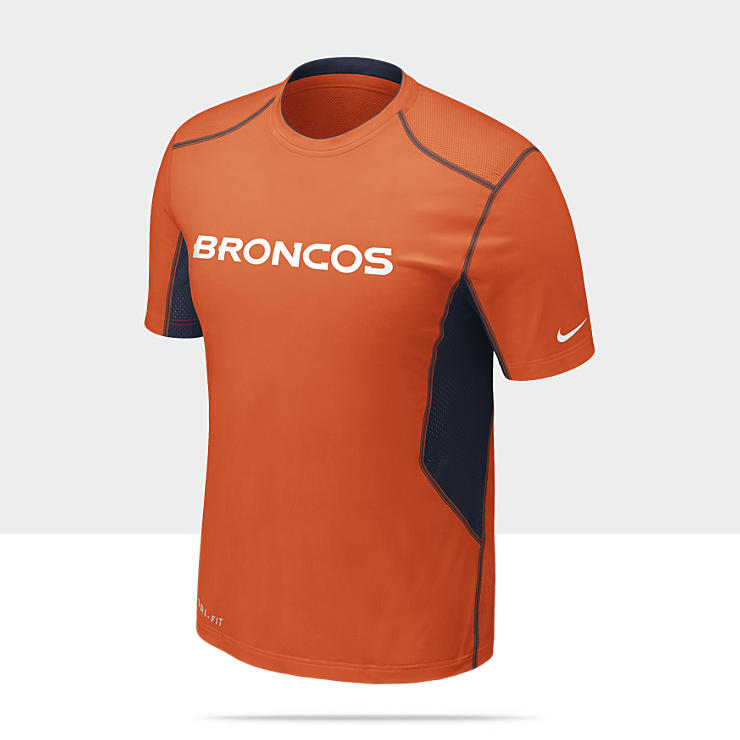 Nike Pro Combat Hypercool 2.0 Fitted Short Sleeve (NFL Broncos) Mens 