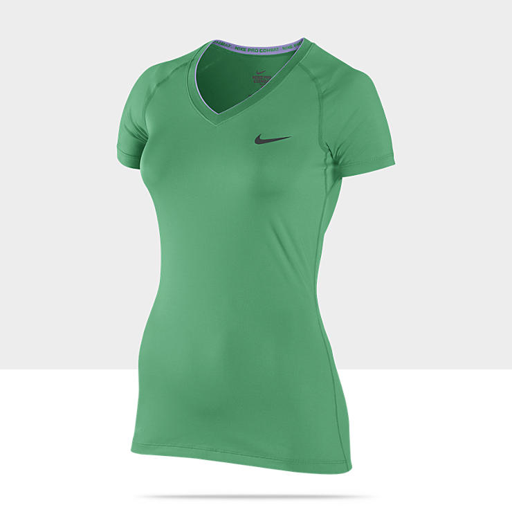 Nike Pro Essentials Fitted V Neck Womens Shirt 458663_356_A