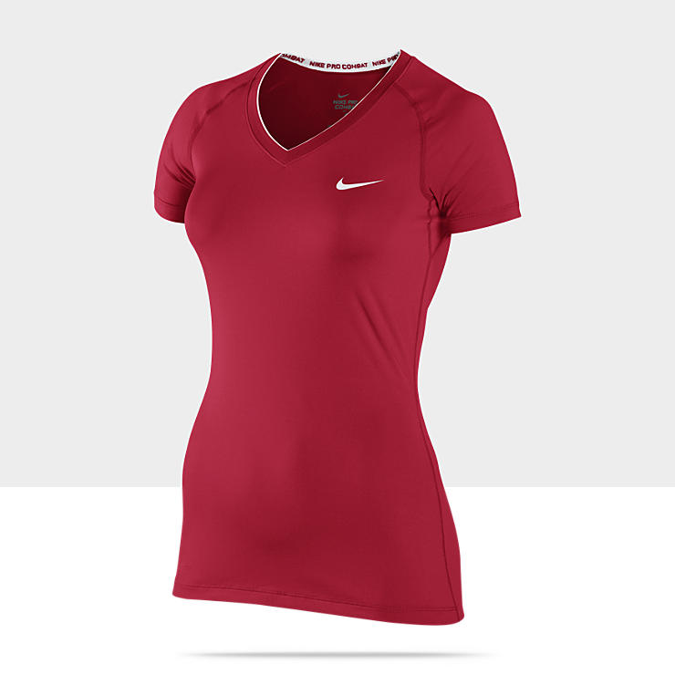 Nike Pro Essentials Fitted V Neck Womens Shirt 458663_611_A