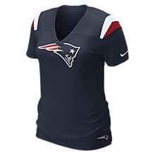 Nike Fashion V Neck NFL Patriots Womens T Shirt 469939_419_A