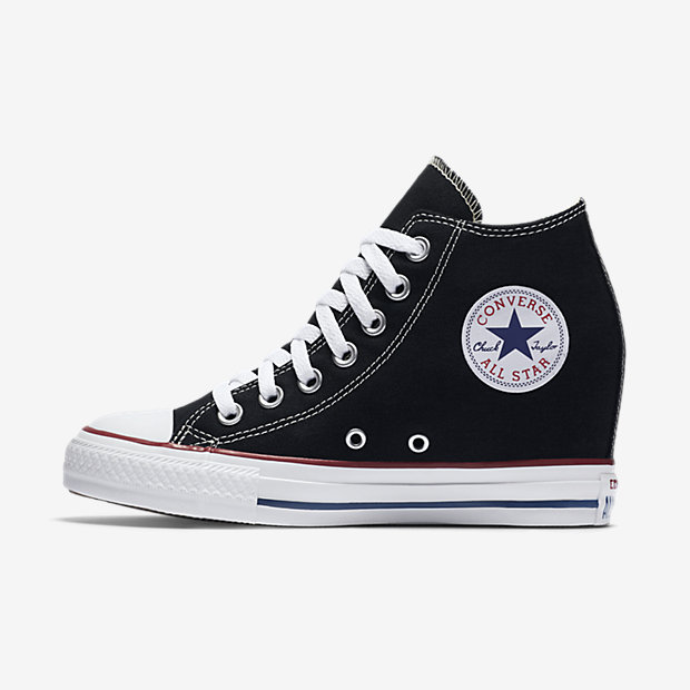 converse leather wedge sneakers