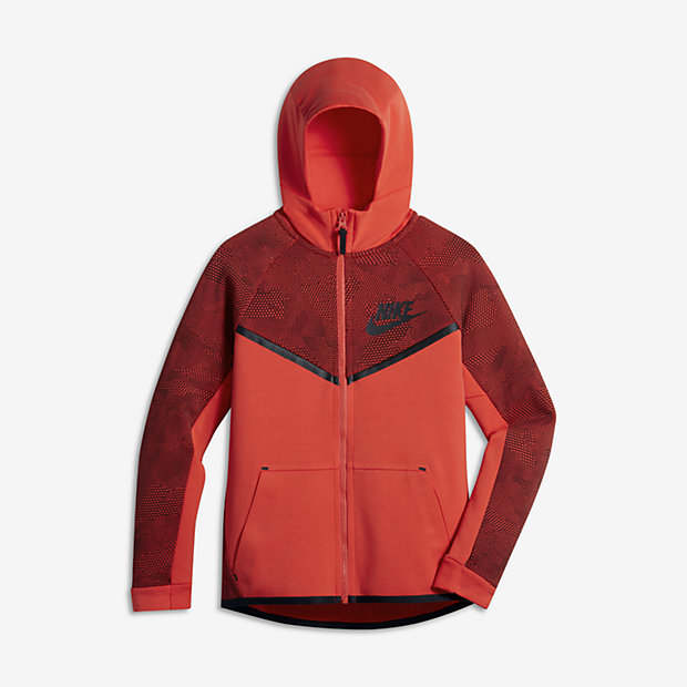 nike tech fleece hoodie kids orange