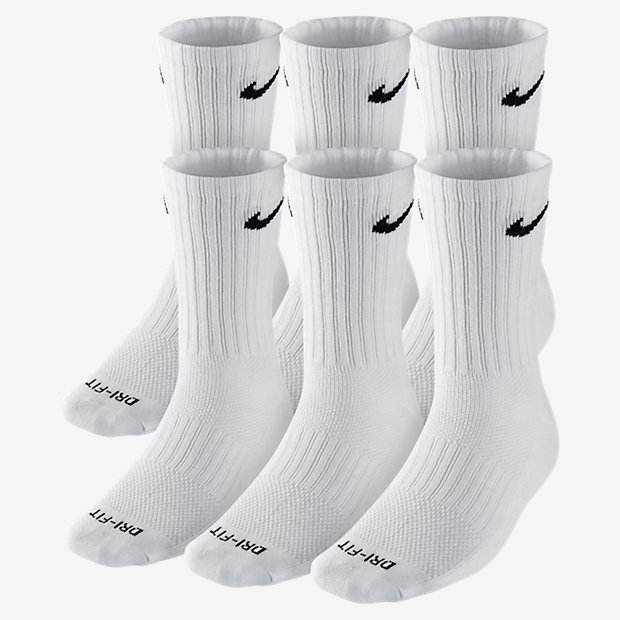 Nike Dri-FIT Cushion Crew Training Socks (Large/6 Pair). Nike.com