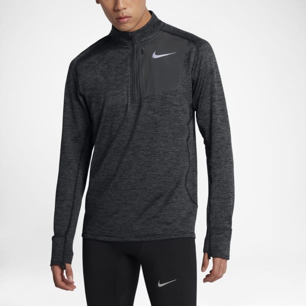 Мужская беговая футболка с длинным рукавом и молнией до середины груди Nike Therma Sphere Element 884497903330