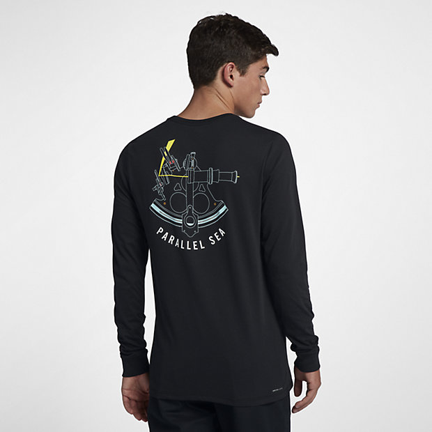 Мужская футболка с длинным рукавом Hurley JJF Dri-FIT Parallel Sea Nike 191886669242