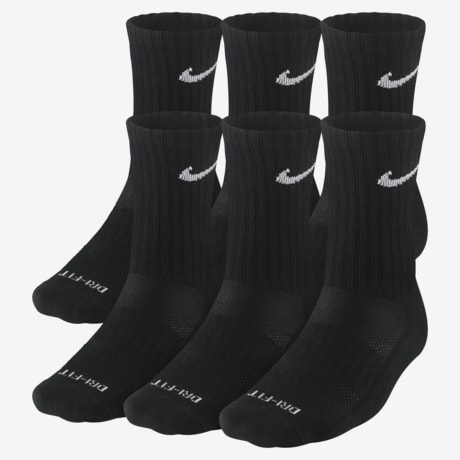 Nike Dri-Fit and Performance Cotton Crew Socks 1, 3, OR 6 PAIRS WHITE ...