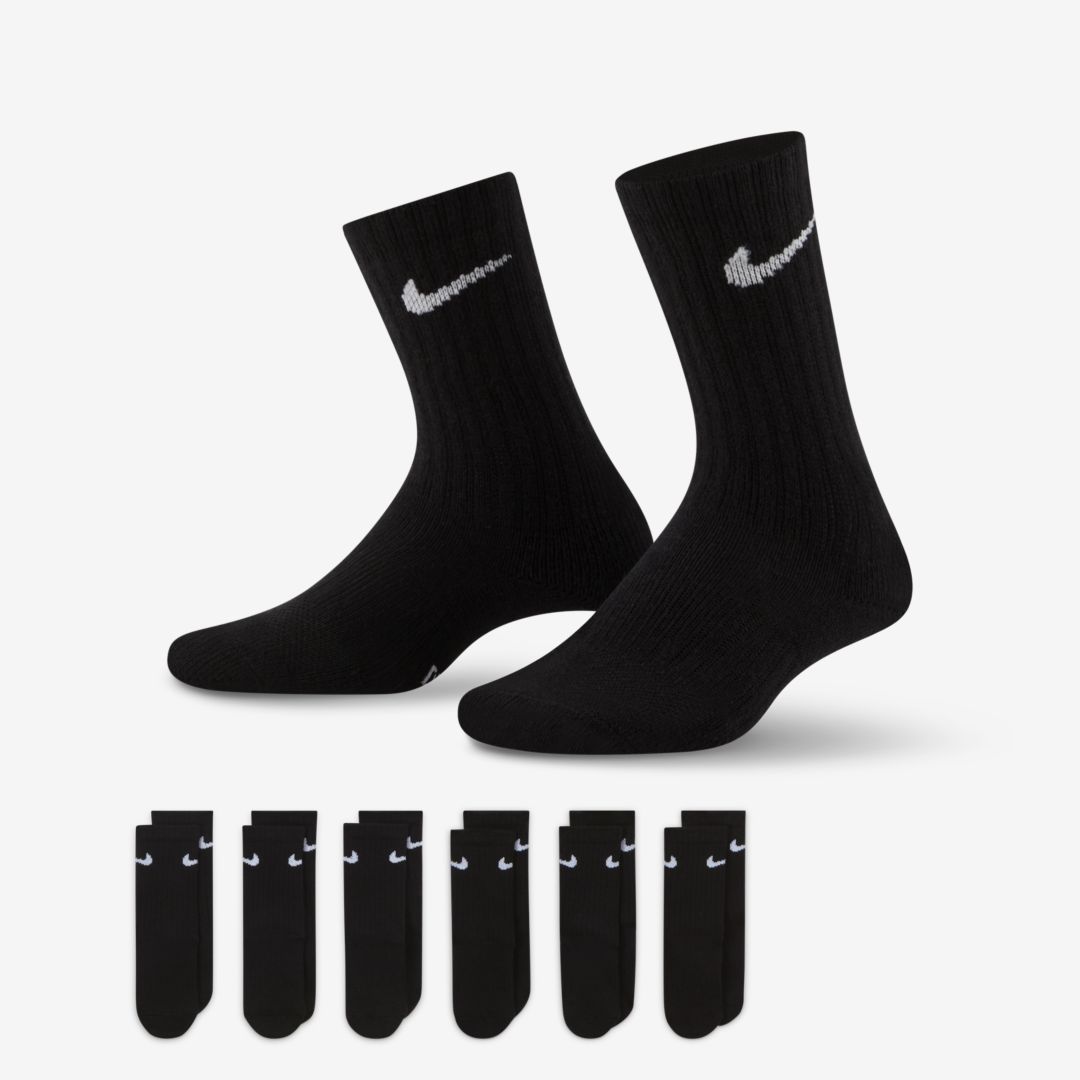 Nike Dri-fit Little Kids' Crew Socks In Black | ModeSens