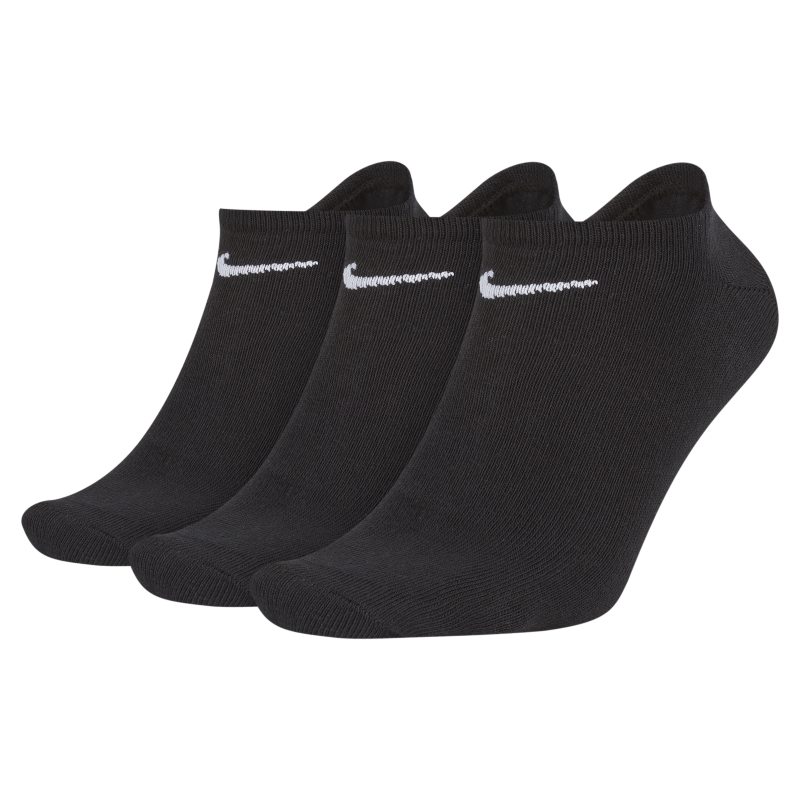 Nike Lightweight Calcetines invisibles de entrenamiento (3 pares) - Negro