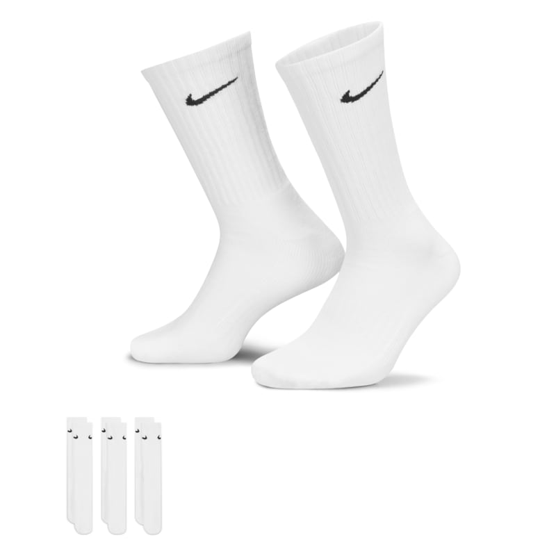 Nike Cushioned Calcetines largos de entrenamiento (3 pares) - Blanco