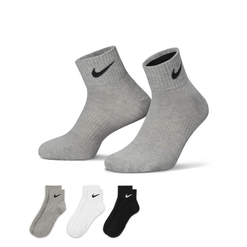 Nike Lightweight Quarter- Chaussettes (taille L/3 paires) - Noir