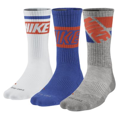 Nike Dri FIT Fly Rise Crew Socks (Large/3 Pair)   Wh