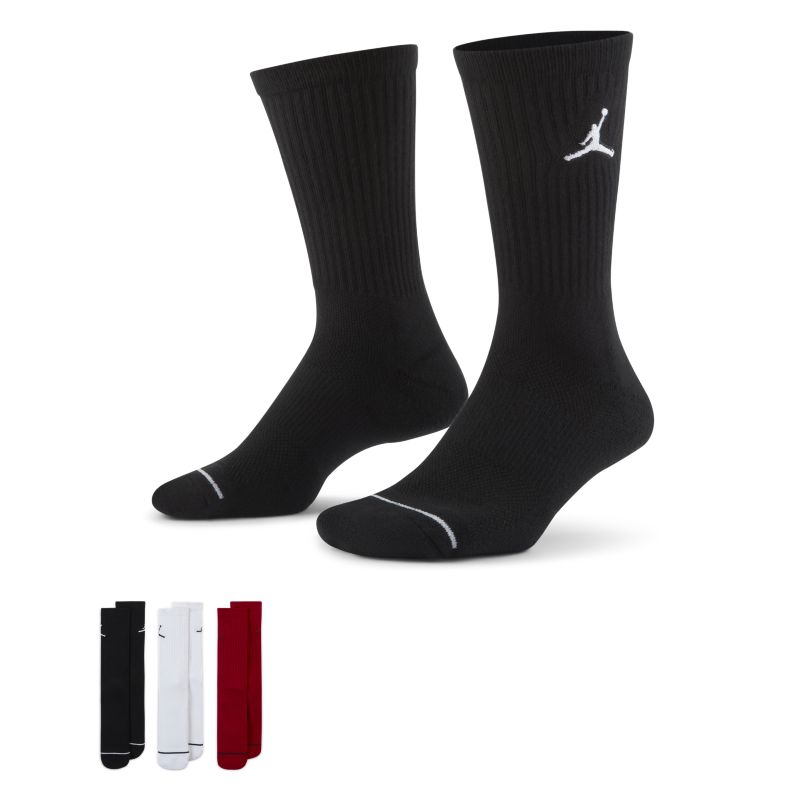 Jordan Crew Sock 3 Pack Unisex Sokken Black Katoen online kopen
