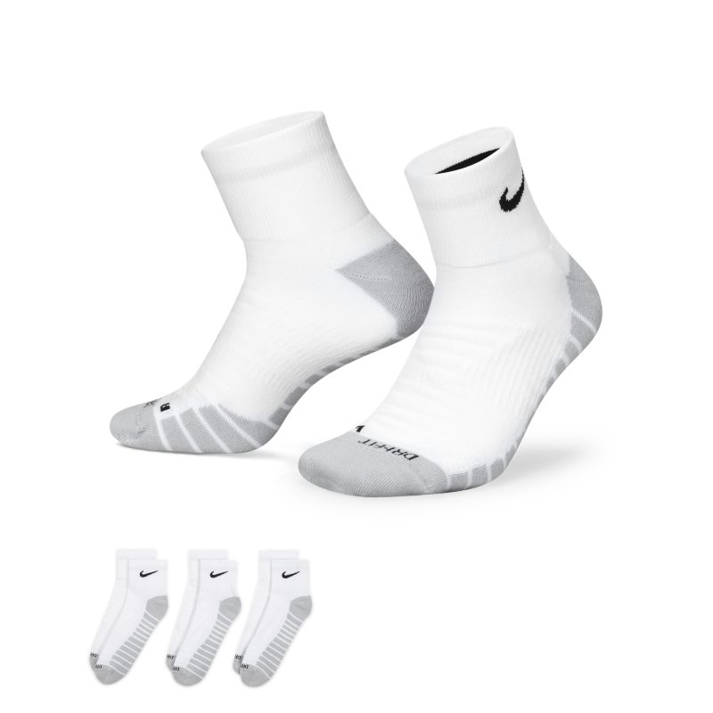 Nike Everyday Max Cushioned Calcetines de entrenamiento hasta el tobillo (3 pares) - Blanco