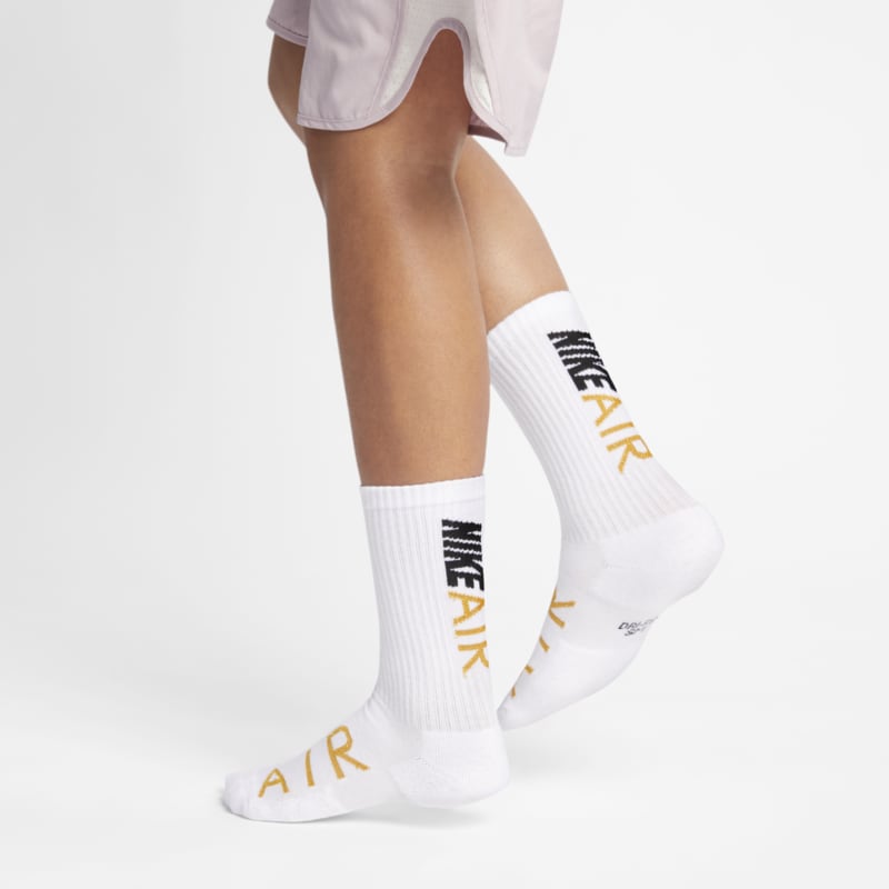 Chaussettes mi-mollet avec Swoosh Nike Cushioned pour Enfant (2 paires) - Blanc