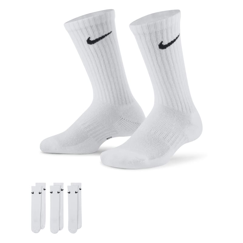 Chaussettes de training Nike Performance Cushioned Crew pour Enfant (3 paires) - Blanc