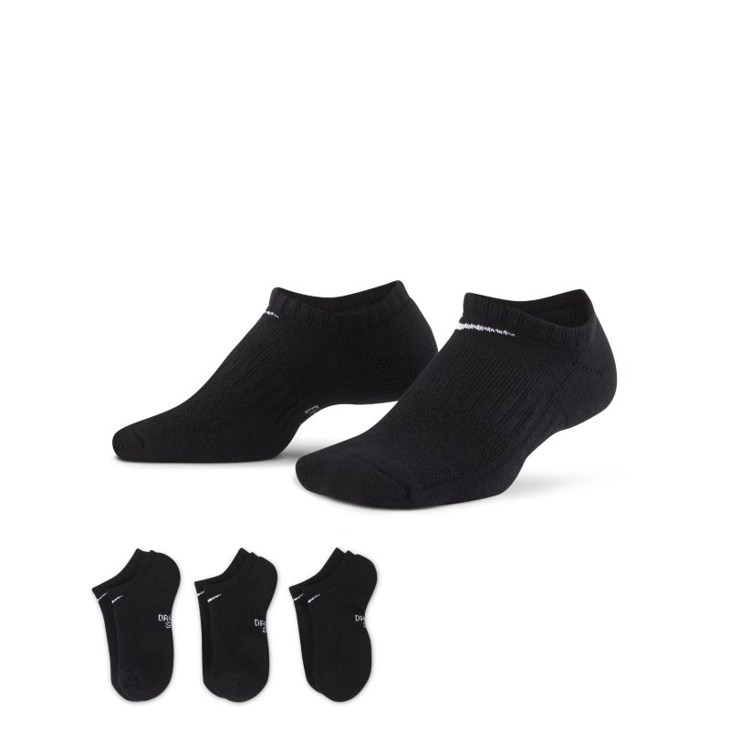 Nike Everyday Calcetines cortos acolchados (3 pares) - Niño/a - Negro