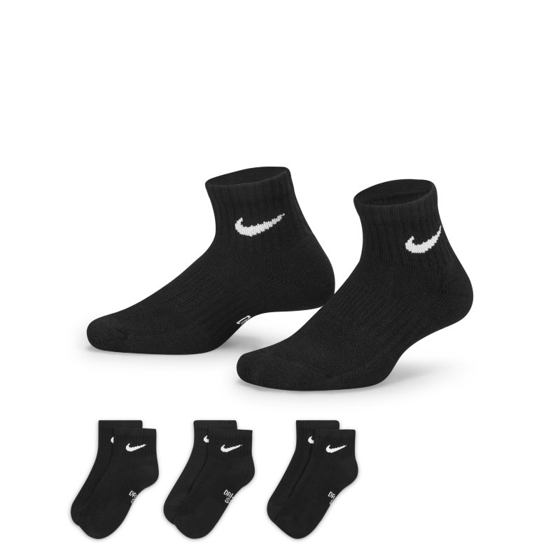 Nike Everyday Calcetines hasta el tobillo acolchados (3 pares) - Niño/a - Negro