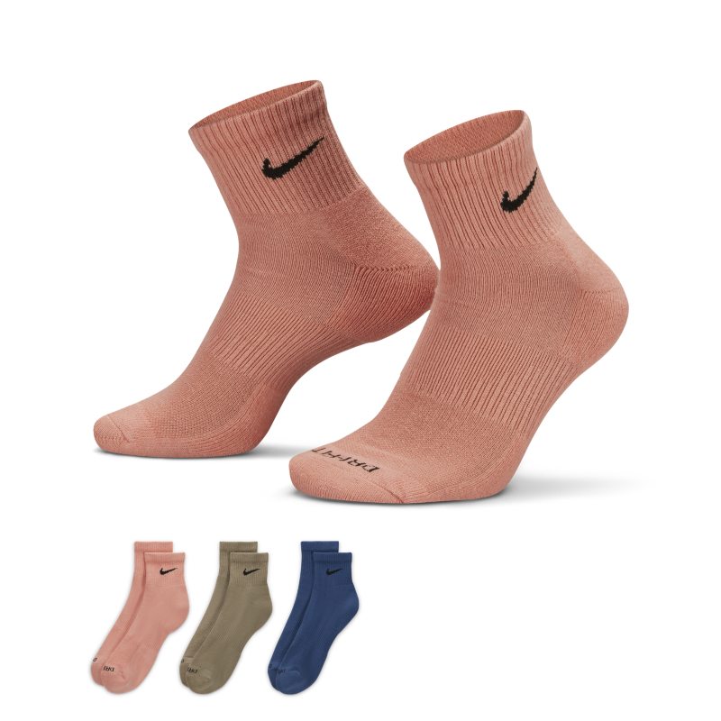Nike Everyday Plus Cushioned Calcetines de entrenamiento hasta el tobillo (3 pares) - Multicolor