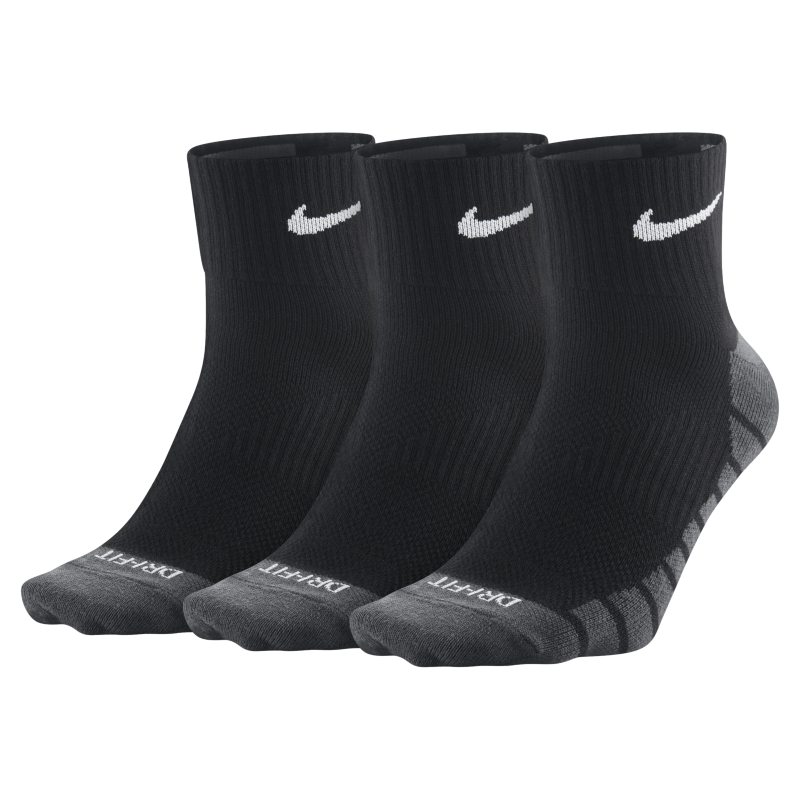 Chaussettes de training Nike Dry Lightweight Quarter (3 paires) - Noir