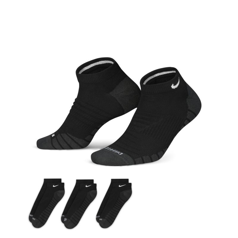 Nike Everyday Max Cushioned Calcetines cortos de entrenamiento (3 pares) - Negro