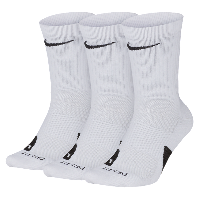 фото Баскетбольные носки до середины голени nike elite (3 пары) - белый