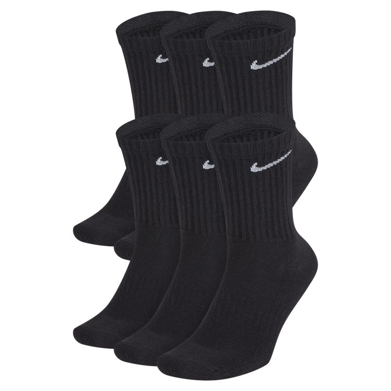 Nike Everyday Cushioned Calcetines largos de entrenamiento (6 pares) - Negro