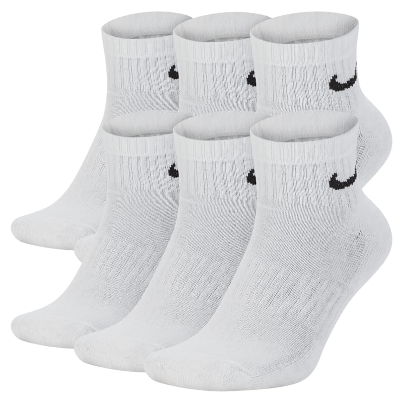 Nike Everyday Cushioned Calcetines de entrenamiento hasta el tobillo (6 pares) - Blanco
