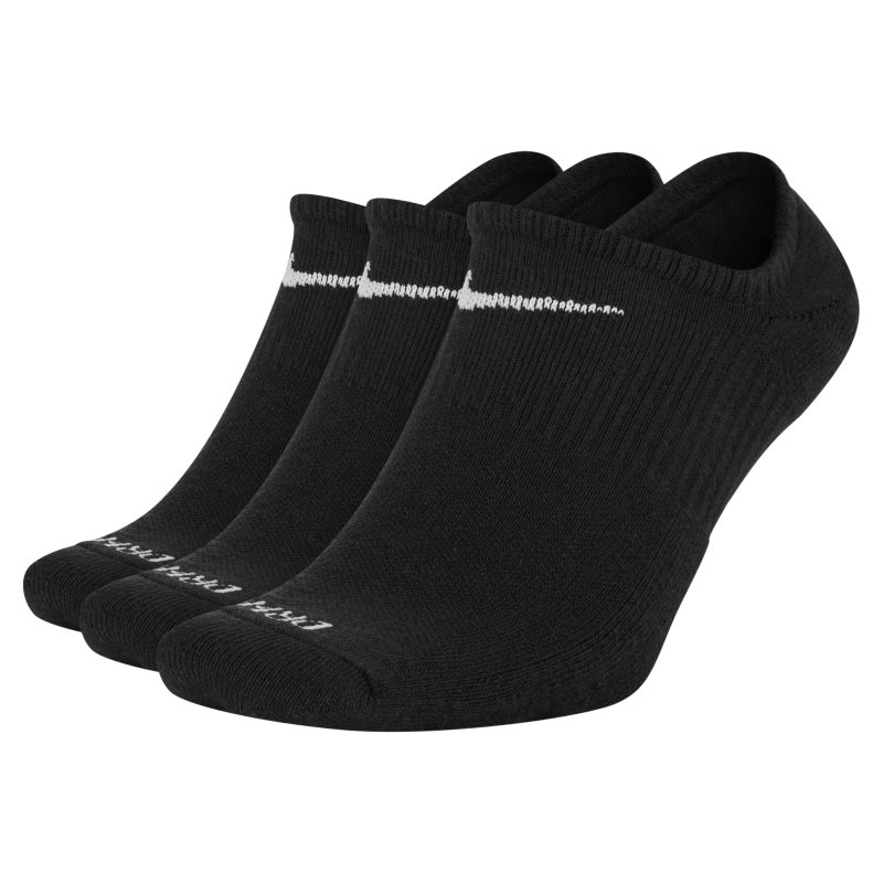 Nike Everyday Plus Cushioned Calcetines cortos de entrenamiento (3 pares) - Negro