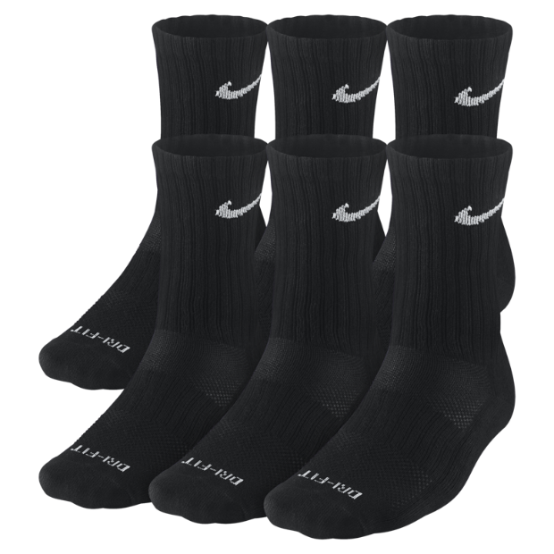 Nike Dri-FIT Cushioned Crew Socks (Medium/6 Pairs). Nike.com