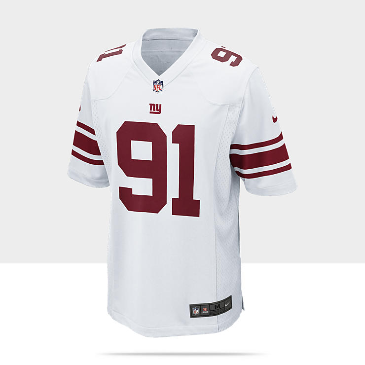    Justin Tuck Mens American Football Away Game Jersey 479395_102_A