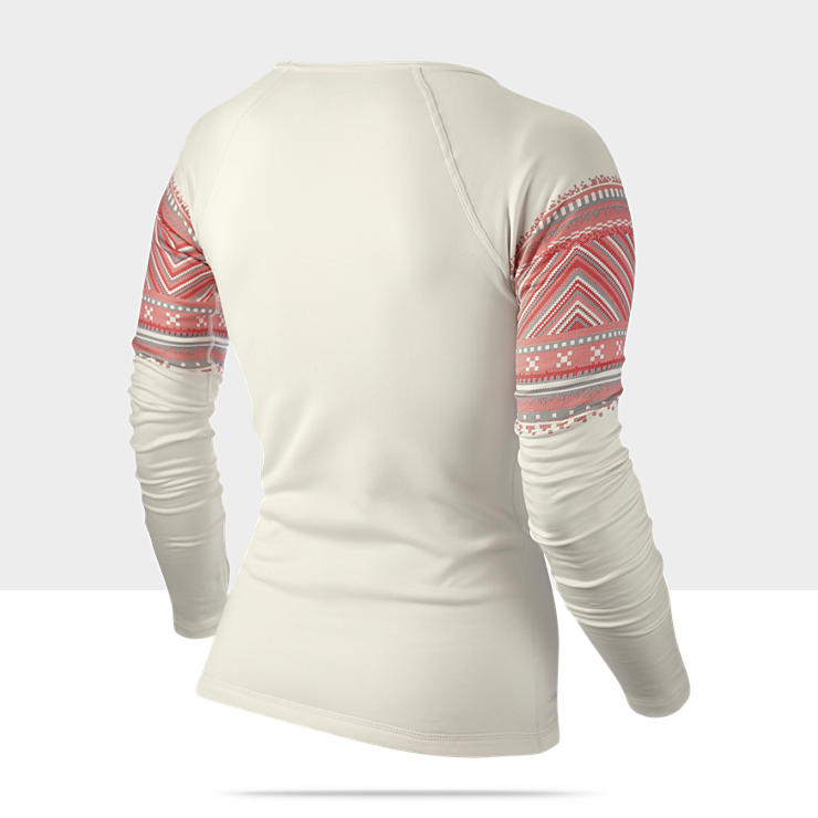 Nike Pro Printed Hyperwarm Crew Camiseta   Mujer