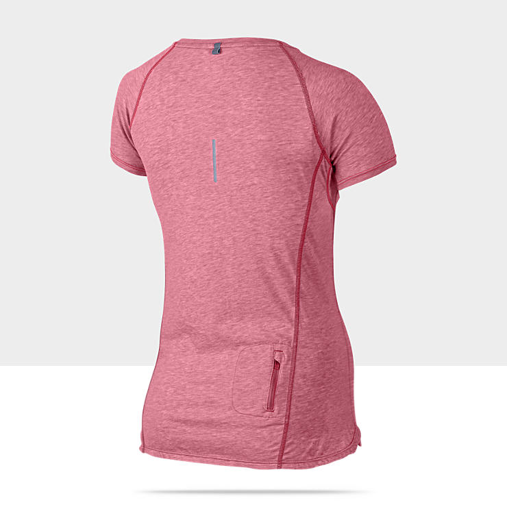 Nike Tailwind Short Sleeve V Neck Womens Running Top 456363_624_B